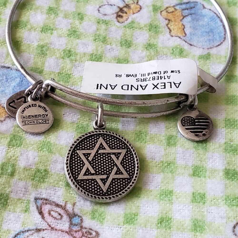 Alex and Ani Silver Charm Star of David Hanukkah Bracelet Bangle 763